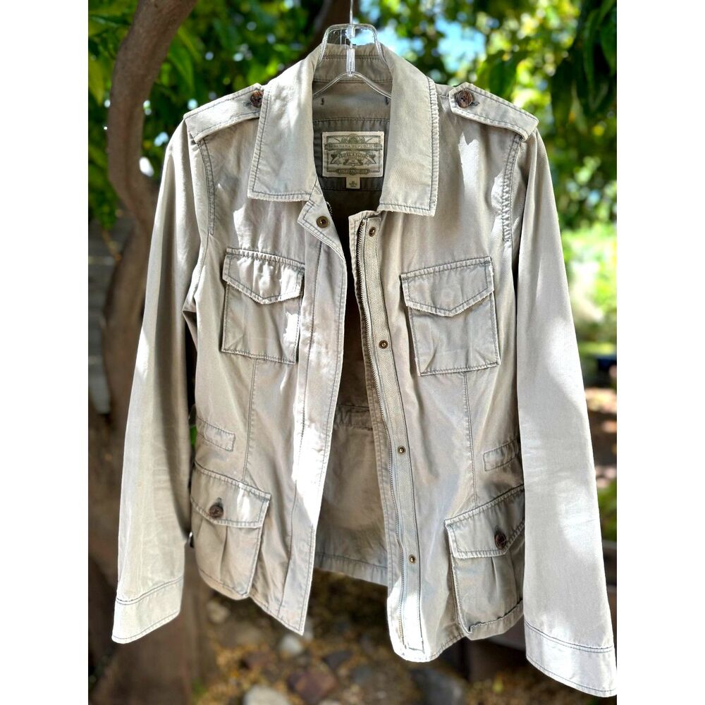 VTG Banana Republic Travel Safari '07 SPR Cotton Sage Khaki Bush Jacket Size M